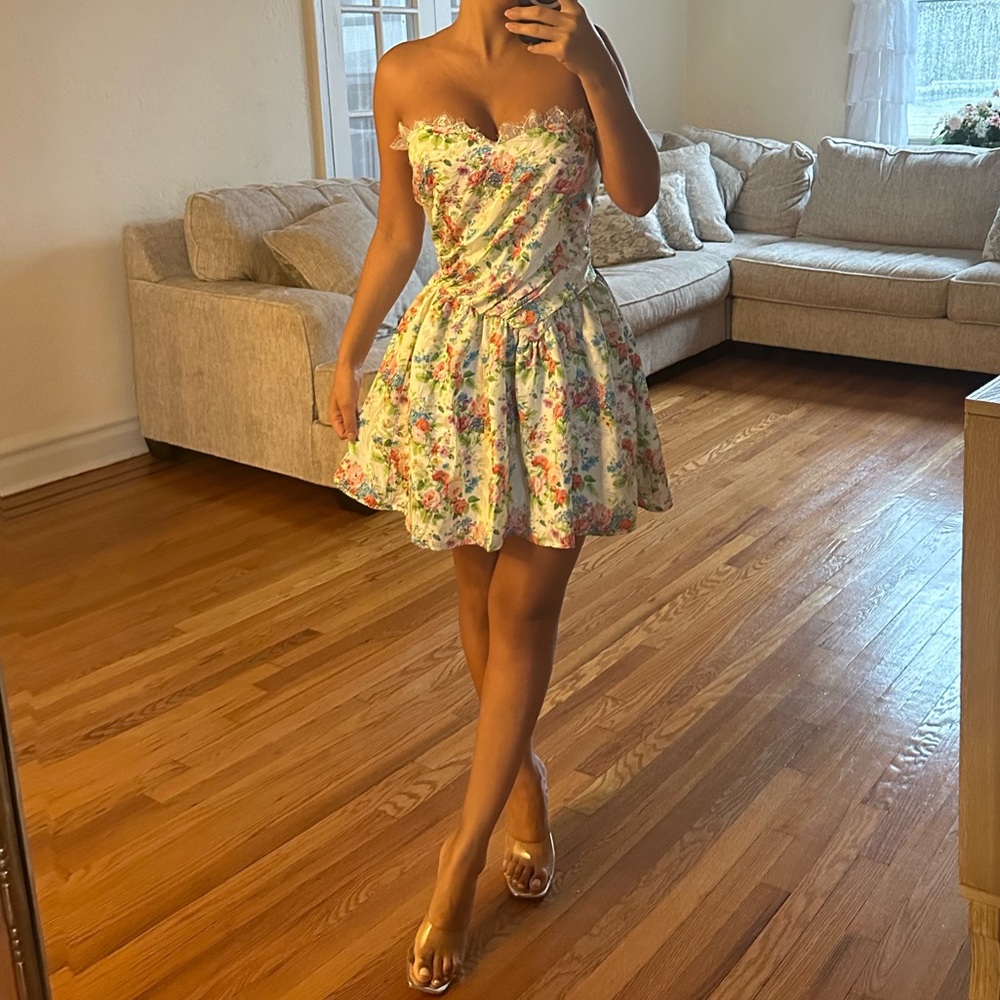 Stunning floral colorful ethereal Whitney Eve renaissance style dress😍